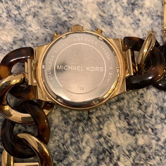 MICHAEL Michael Kors acrylic gold/tortoise watch - Picture 6 of 7
